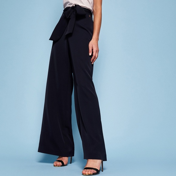Ted Baker Wide Leg Navy Trousers Maurli 